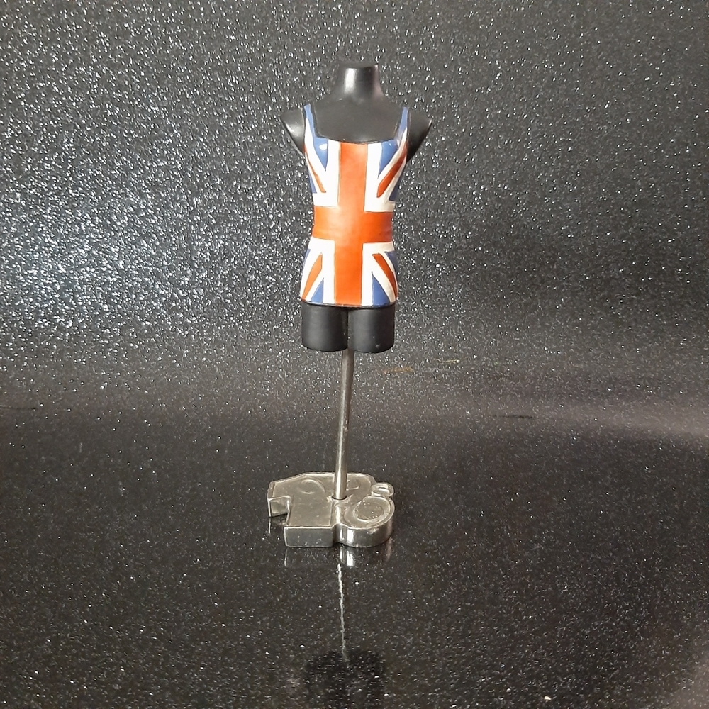 Ginger Spice Union Jack Dress on Dress Form.